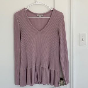 Long-sleeve Anthropologie Waffle-Knit